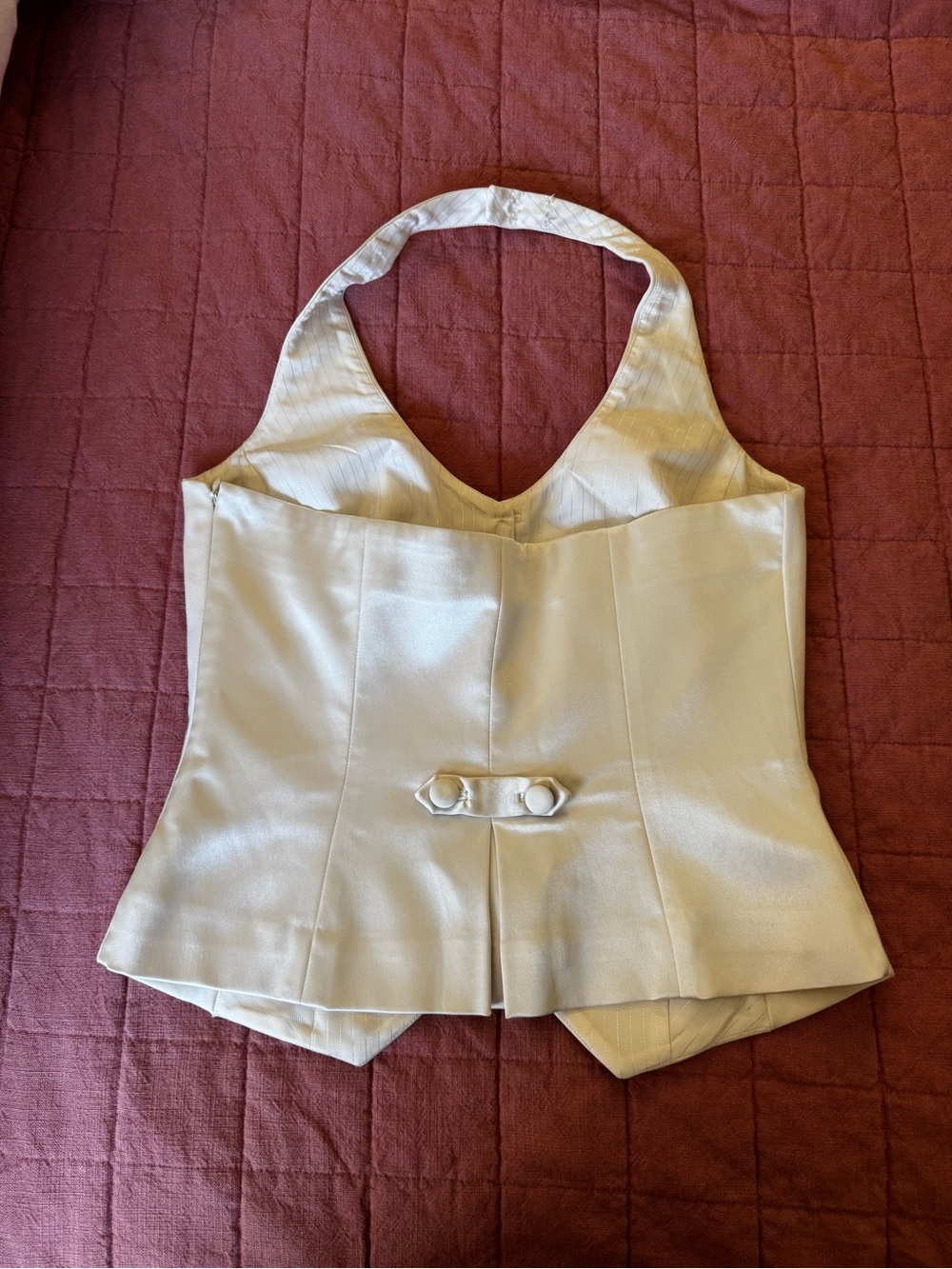 Vintage Black House White Market Ivory Halter Vest - Picture 2 of 5